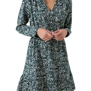 Pact Cafe Crepe Tiered Celestial Floral Prairie Dress